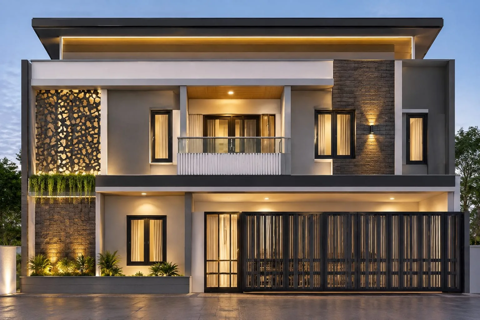 desain rumah kantor gaya eropa yang modern di pare