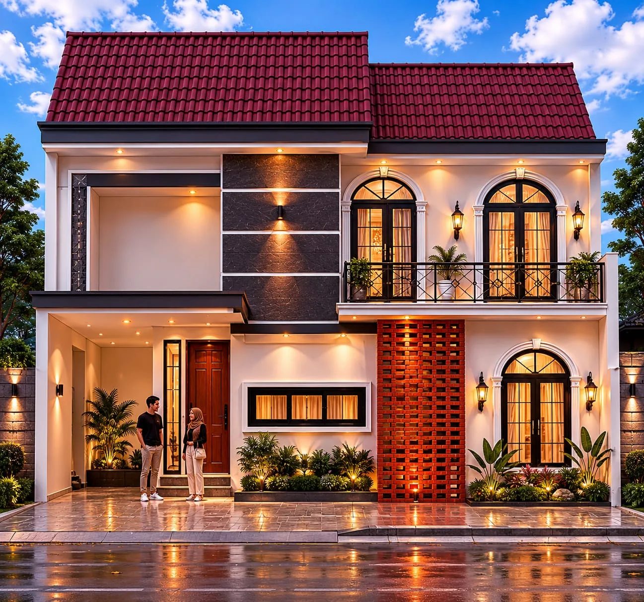 pengerjaan dan desain di malang dengan bentuk fasad minimlist modern